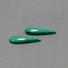 5.06캐럿 천연 미디엄 그린 말라카이트 보석, 배 모양, 18×5.1 mm, 불투명체