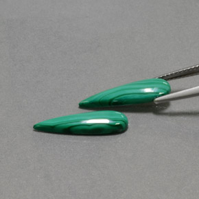 5.06캐럿 천연 미디엄 그린 말라카이트 보석, 배 모양, 18×5.1 mm, 불투명체