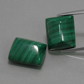 캐럿 천연 여러 가지 빛깔의 녹색 말라카이트 보석, 바게트, 13.4×11.4 mm, 불투명체