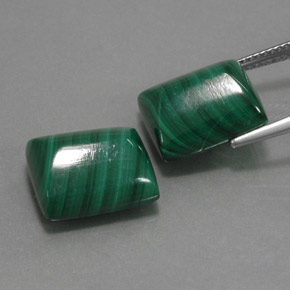 캐럿 천연 여러 가지 빛깔의 녹색 말라카이트 보석, 바게트, 13.4×11.4 mm, 불투명체