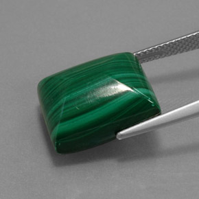 19.65캐럿 천연 여러 가지 빛깔의 녹색 공작석, 바게트, 불투명체