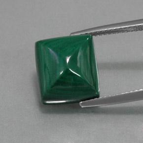 12.79캐럿 천연 여러 가지 빛깔의 녹색 말라카이트, 바게트, 12.4×11 mm, 불투명체