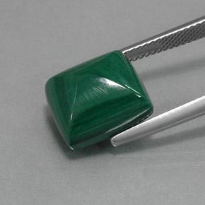 12.79캐럿 천연 여러 가지 빛깔의 녹색 말라카이트, 바게트, 12.4×11 mm, 불투명체