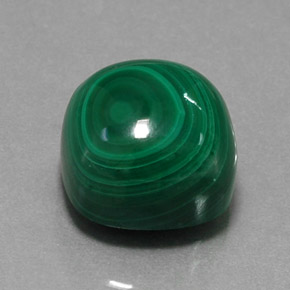 15.44캐럿 천연 여러 가지 빛깔의 녹색 말라카이트, 쿠션 컷, 12.1×12.1 mm, 불투명체