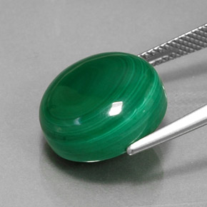 15.99캐럿 천연 여러 가지 빛깔의 녹색 말라카이트, 라운드 컷, 14.31 mm, 불투명체