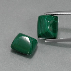 캐럿 천연 여러 가지 빛깔의 녹색 말라카이트 보석, 바게트, 10×8.5 mm, 불투명체
