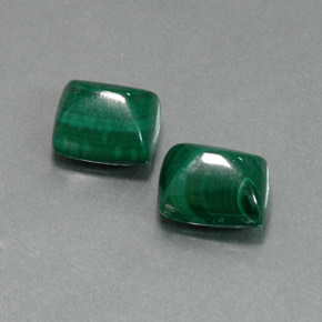캐럿 천연 여러 가지 빛깔의 녹색 말라카이트 보석, 바게트, 10×8.5 mm, 불투명체