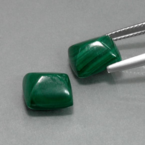 캐럿 천연 여러 가지 빛깔의 녹색 말라카이트 보석, 바게트, 10×8.5 mm, 불투명체
