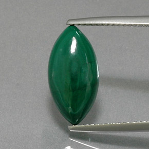 6.74캐럿 천연 여러 가지 빛깔의 녹색 말라카이트, 마퀴즈, 15.9×8.1 mm, 불투명체