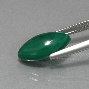 6.74캐럿 천연 여러 가지 빛깔의 녹색 말라카이트, 마퀴즈, 15.9×8.1 mm, 불투명체
