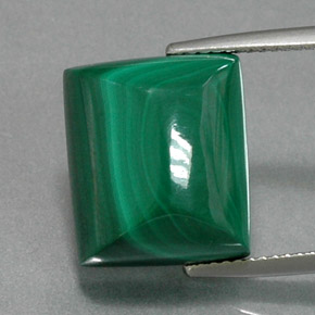 21.25캐럿 천연 여러 가지 빛깔의 녹색 말라카이트, 바게트, 14.4×12.3 mm, 불투명체