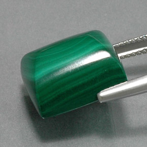 21.25캐럿 천연 여러 가지 빛깔의 녹색 말라카이트, 바게트, 14.4×12.3 mm, 불투명체