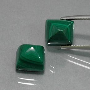 13.98캐럿 천연 여러 가지 빛깔의 녹색 말라카이트 보석, 스퀘어, 9.3×8.4 mm, 불투명체