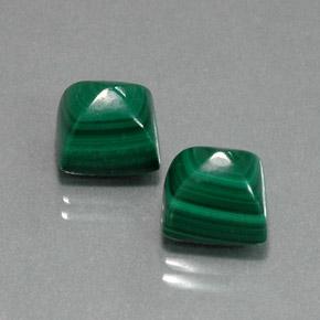 13.98캐럿 천연 여러 가지 빛깔의 녹색 말라카이트 보석, 스퀘어, 9.3×8.4 mm, 불투명체