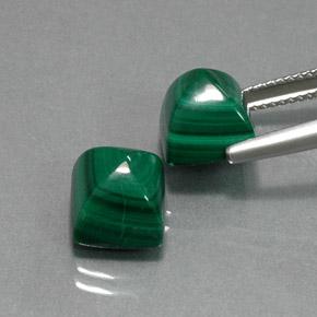 13.98캐럿 천연 여러 가지 빛깔의 녹색 말라카이트 보석, 스퀘어, 9.3×8.4 mm, 불투명체
