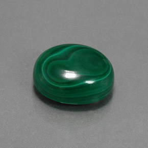9.57캐럿 천연 여러 가지 빛깔의 녹색 말라카이트, 타원형 컷, 13.2×11.1 mm, 불투명체