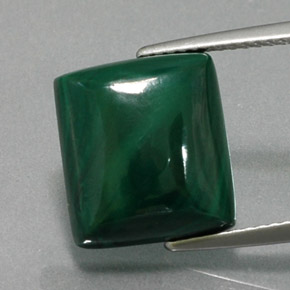 11.12캐럿 천연 여러 가지 빛깔의 녹색 말라카이트, 바게트, 12.7×11.4 mm, 불투명체
