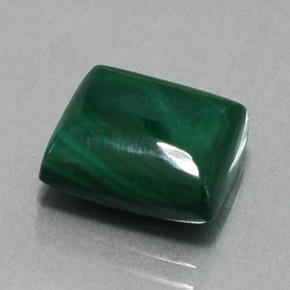 11.12캐럿 천연 여러 가지 빛깔의 녹색 말라카이트, 바게트, 12.7×11.4 mm, 불투명체
