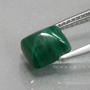 2.17캐럿 천연 여러 가지 빛깔의 녹색 말라카이트, 바게트, 7.2×6.6 mm, 불투명체