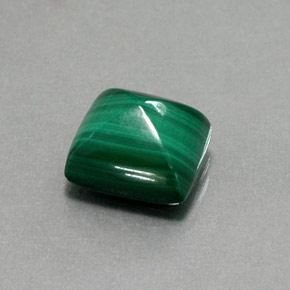 7.56캐럿 천연 여러 가지 빛깔의 녹색 말라카이트, 바게트, 10.3×9.3 mm, 불투명체