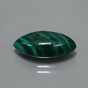 5.63캐럿 천연 여러 가지 빛깔의 녹색 말라카이트, 마퀴즈, 15.5×7.8 mm, 불투명체