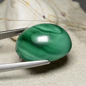 32.84캐럿 천연 여러 가지 빛깔의 녹색 말라카이트, 타원형 컷, 20.8×16.5 mm, 불투명체