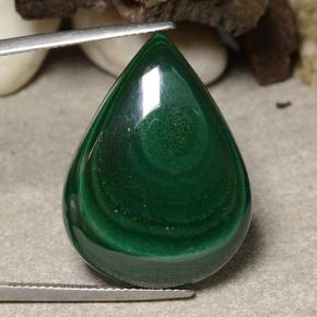 36.65캐럿 천연 파인 그린 말라카이트, 배 모양, 28.2×20.8 mm, 불투명체