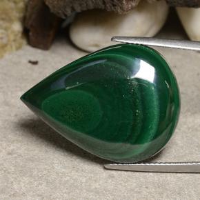 36.65캐럿 천연 파인 그린 말라카이트, 배 모양, 28.2×20.8 mm, 불투명체