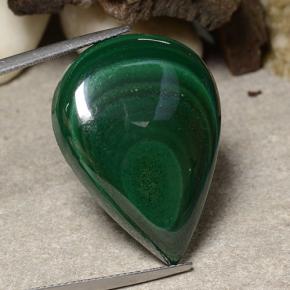 36.65캐럿 천연 파인 그린 말라카이트, 배 모양, 28.2×20.8 mm, 불투명체