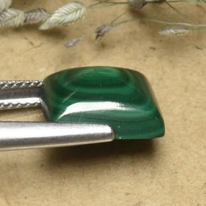 8.08캐럿 천연 여러 가지 빛깔의 녹색 말라카이트, 스퀘어, 11.3×11.2 mm, 불투명체