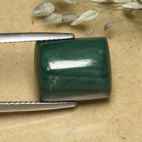 12.75캐럿 천연 여러 가지 빛깔의 녹색 말라카이트, 바게트, 12.9×10.5 mm, 불투명체