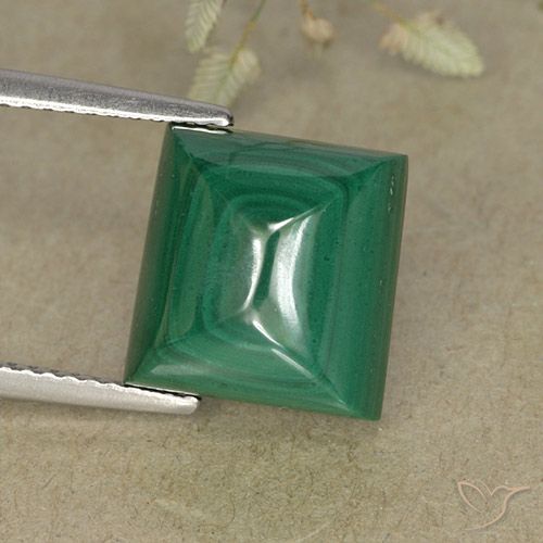 9.52ct 자연스러운 녹색 공작석, 정사각형, 불투명체