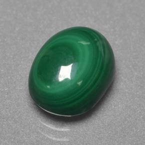 4.40캐럿 천연 여러 가지 빛깔의 녹색 말라카이트, 타원형 컷, 10.2×7.9 mm, 불투명체