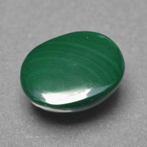 4.40캐럿 천연 여러 가지 빛깔의 녹색 말라카이트, 타원형 컷, 10.2×7.9 mm, 불투명체