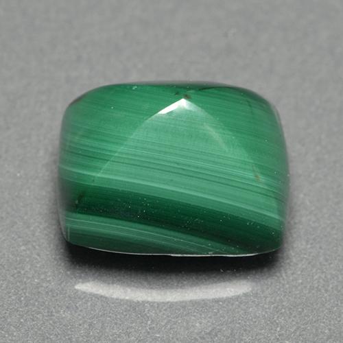7.49캐럿 천연 따뜻한 녹색 말라카이트, 쿠션 컷, 11.1×9.1 mm, 불투명체