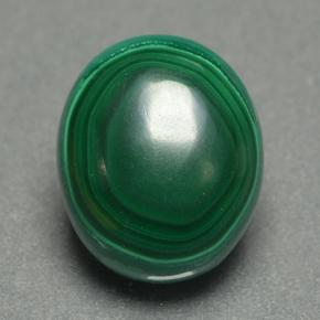5.08캐럿 천연 여러 가지 빛깔의 녹색 말라카이트, 타원형 컷, 10.9×9.1 mm, 불투명체