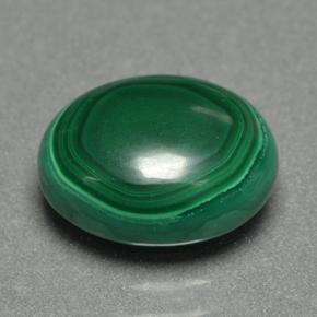 5.08캐럿 천연 여러 가지 빛깔의 녹색 말라카이트, 타원형 컷, 10.9×9.1 mm, 불투명체