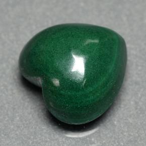 2.84캐럿 천연 여러 가지 빛깔의 녹색 말라카이트, 하트 모양, 8.3×8.1 mm, 불투명체
