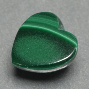 2.84캐럿 천연 여러 가지 빛깔의 녹색 말라카이트, 하트 모양, 8.3×8.1 mm, 불투명체