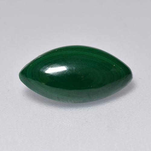 2.05캐럿 천연 미디엄 그린 말라카이트, 마퀴즈, 11.6×6.1 mm, 불투명체