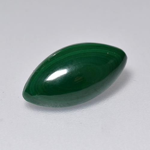 2.05캐럿 천연 미디엄 그린 말라카이트, 마퀴즈, 11.6×6.1 mm, 불투명체