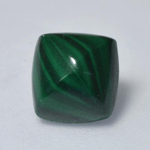 1.69캐럿 천연 여러 가지 빛깔의 녹색 말라카이트, 쿠션 컷, 7.1×6.5 mm, 불투명체