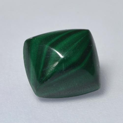 1.69캐럿 천연 여러 가지 빛깔의 녹색 말라카이트, 쿠션 컷, 7.1×6.5 mm, 불투명체