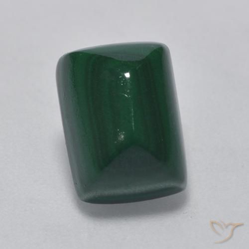 5.28ct 자연스러운 미디엄 그린 공작석, 바게트, 불투명체