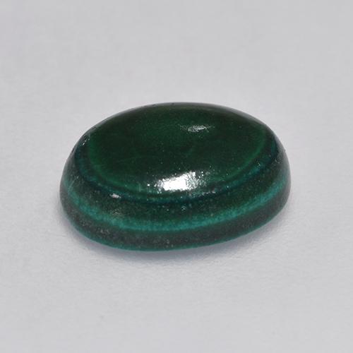 3.23캐럿 천연 여러 가지 빛깔의 녹색 말라카이트, 타원형 컷, 9.8×7.6 mm, 불투명체