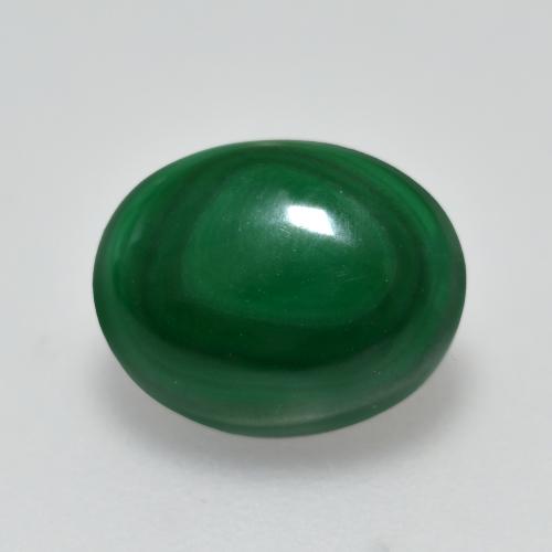 2.51캐럿 천연 여러 가지 빛깔의 녹색 말라카이트, 타원형 컷, 8.6×6.9 mm, 불투명체
