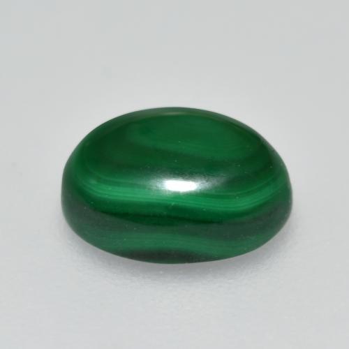2.51캐럿 천연 여러 가지 빛깔의 녹색 말라카이트, 타원형 컷, 8.6×6.9 mm, 불투명체