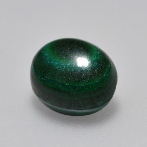 2.33캐럿 천연 딥 그린 말라카이트, 타원형 컷, 7.9×6.7 mm, 불투명체