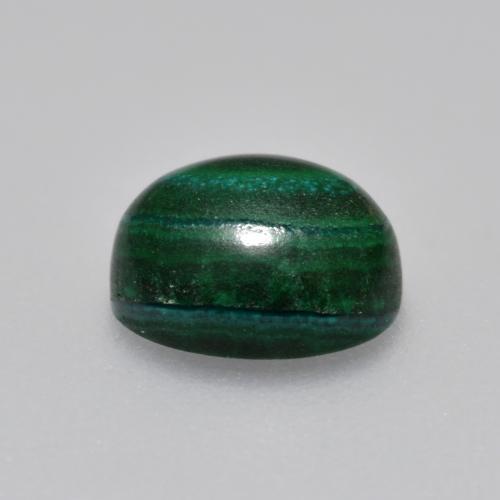2.33캐럿 천연 딥 그린 말라카이트, 타원형 컷, 7.9×6.7 mm, 불투명체