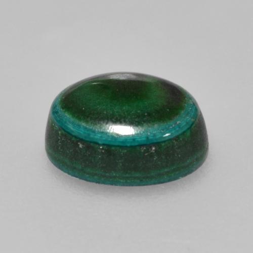 1.42캐럿 천연 여러 가지 빛깔의 녹색 말라카이트, 타원형 컷, 6.9×5.7 mm, 불투명체